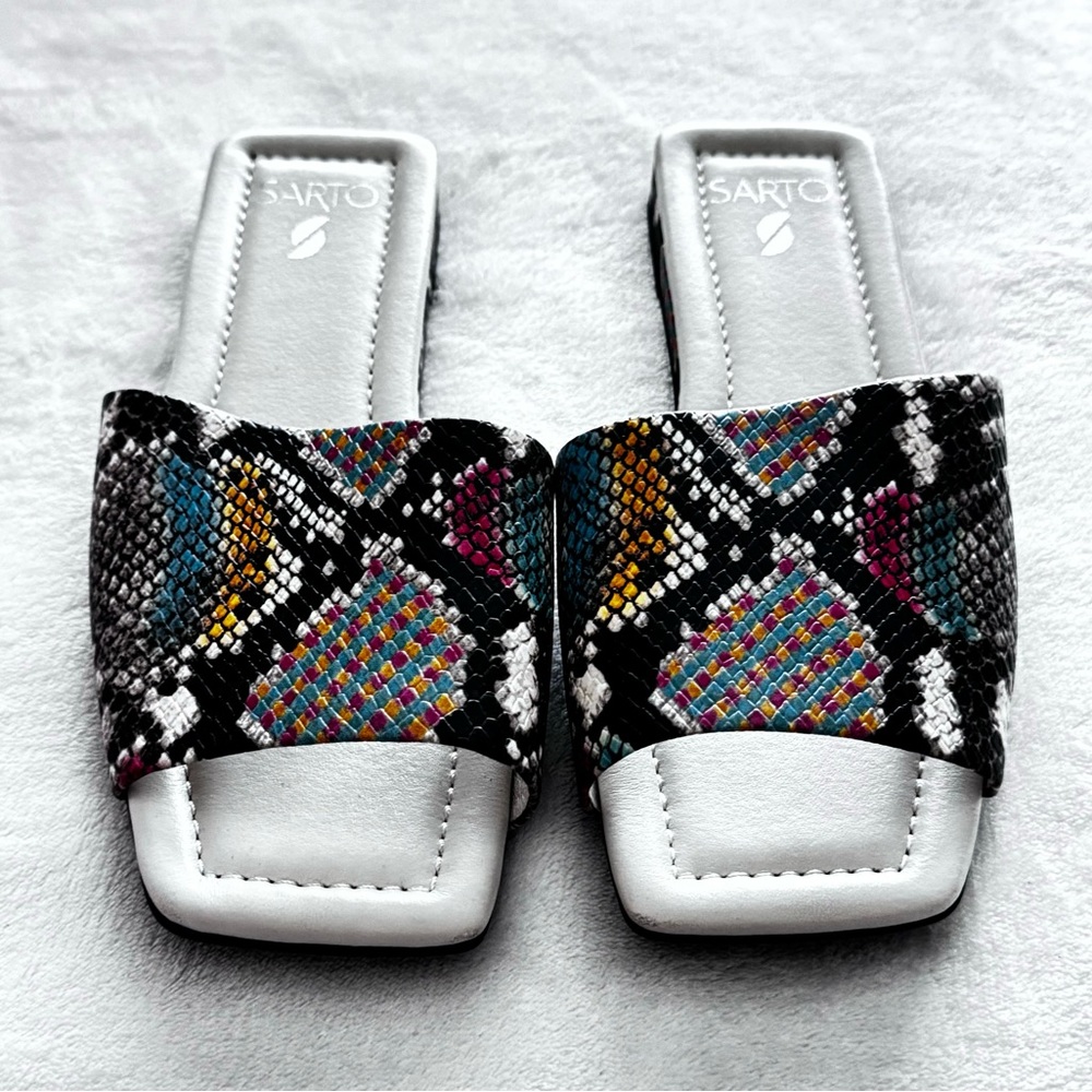 Sarto Snakeskin Print Slide NWOT Size 8